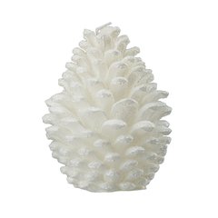 Schilliger Design  Bougie Pomme de pin blanche Blanc neige 10.2x10.2x12.2cm