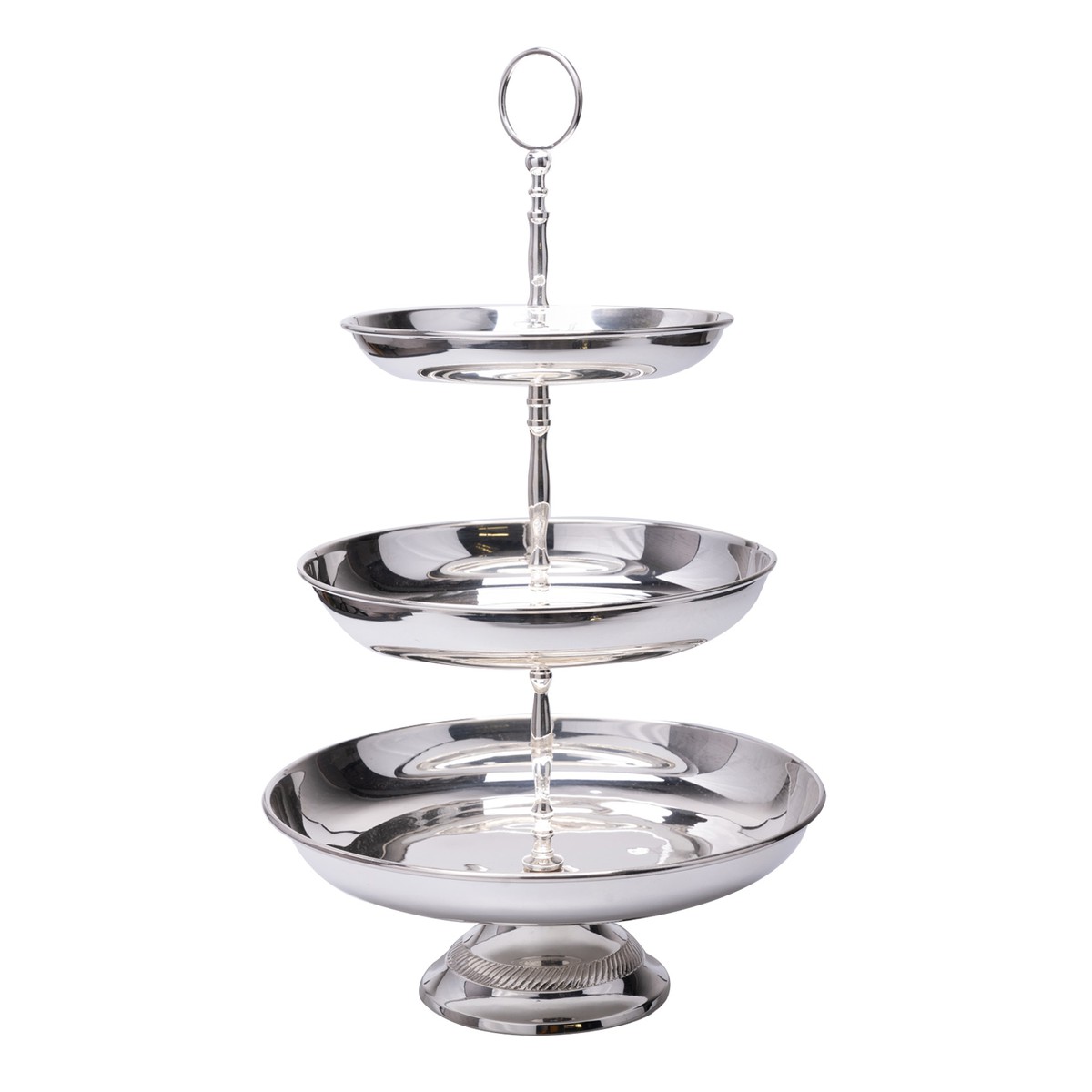 Schilliger Design  Support à mignardise 3 étages argenté  30-25-20x52cm