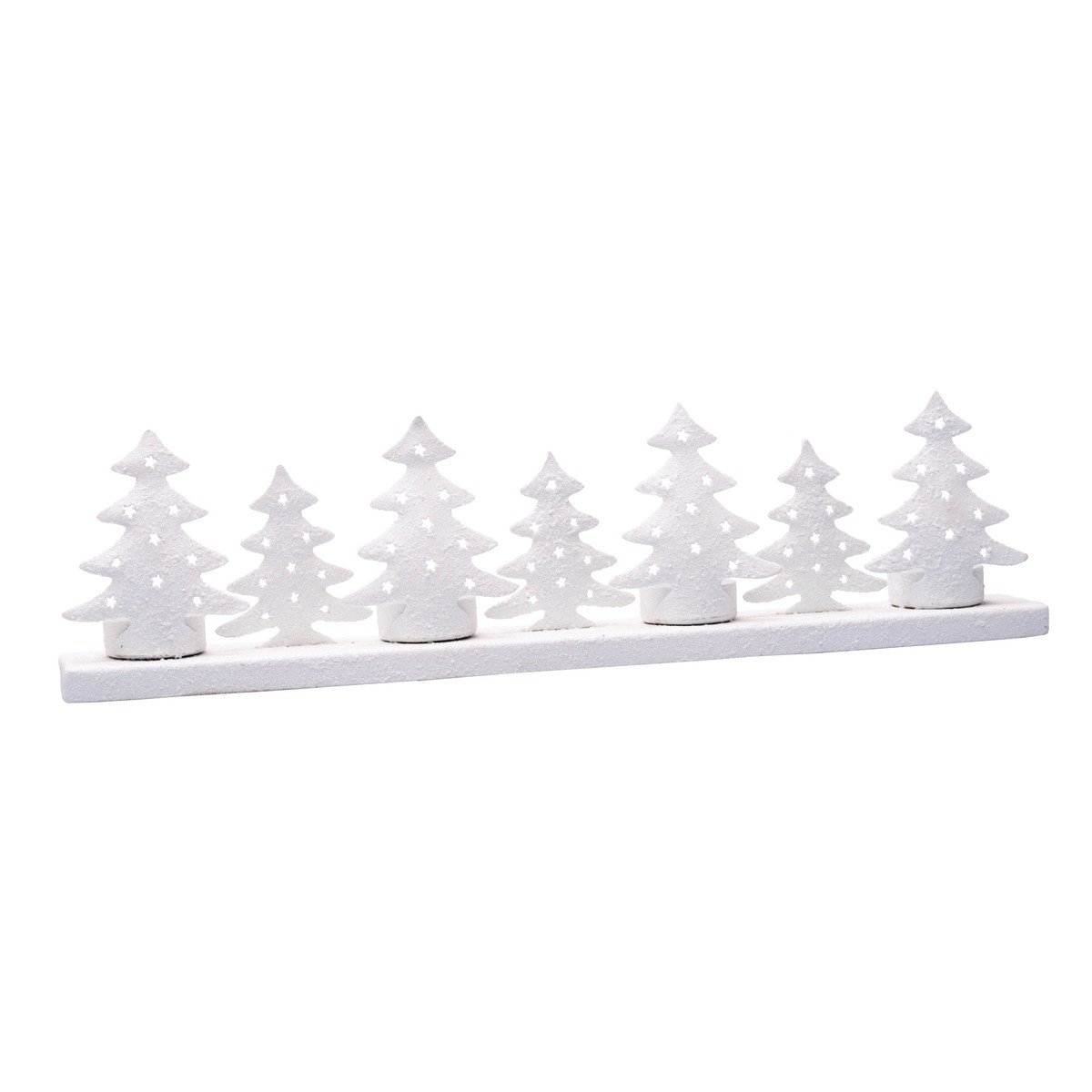 Schilliger Design  Lumignon forêt de sapin pour 4 bougies Blanc neige 49x6x14.5cm