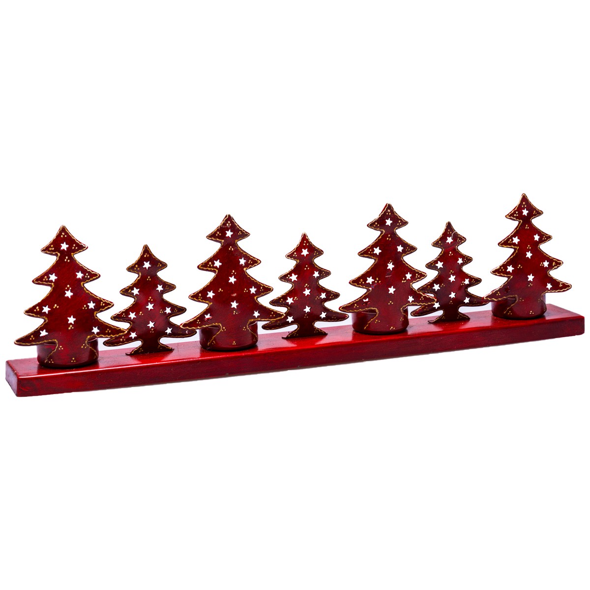 Schilliger Design  Lumignon forêt de sapin pour 4 bougies Rouge vif 49x6x14.5cm