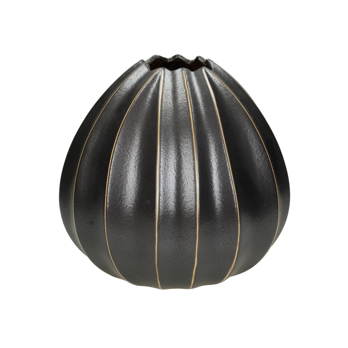 Schilliger Sélection  Vase en grès noir  22.8x21cm