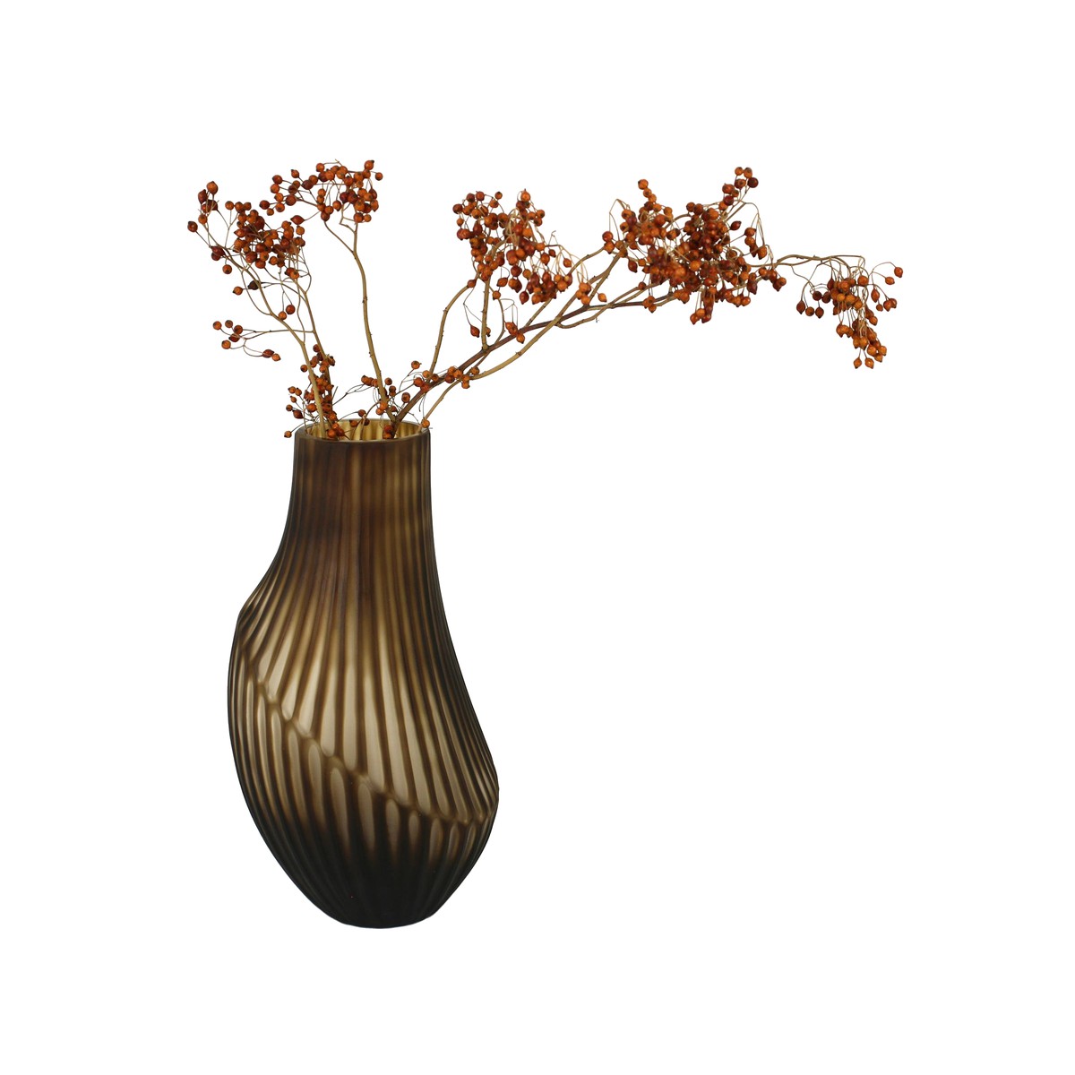 Schilliger Sélection  Vase en verre taillé marron  19.5x35cm