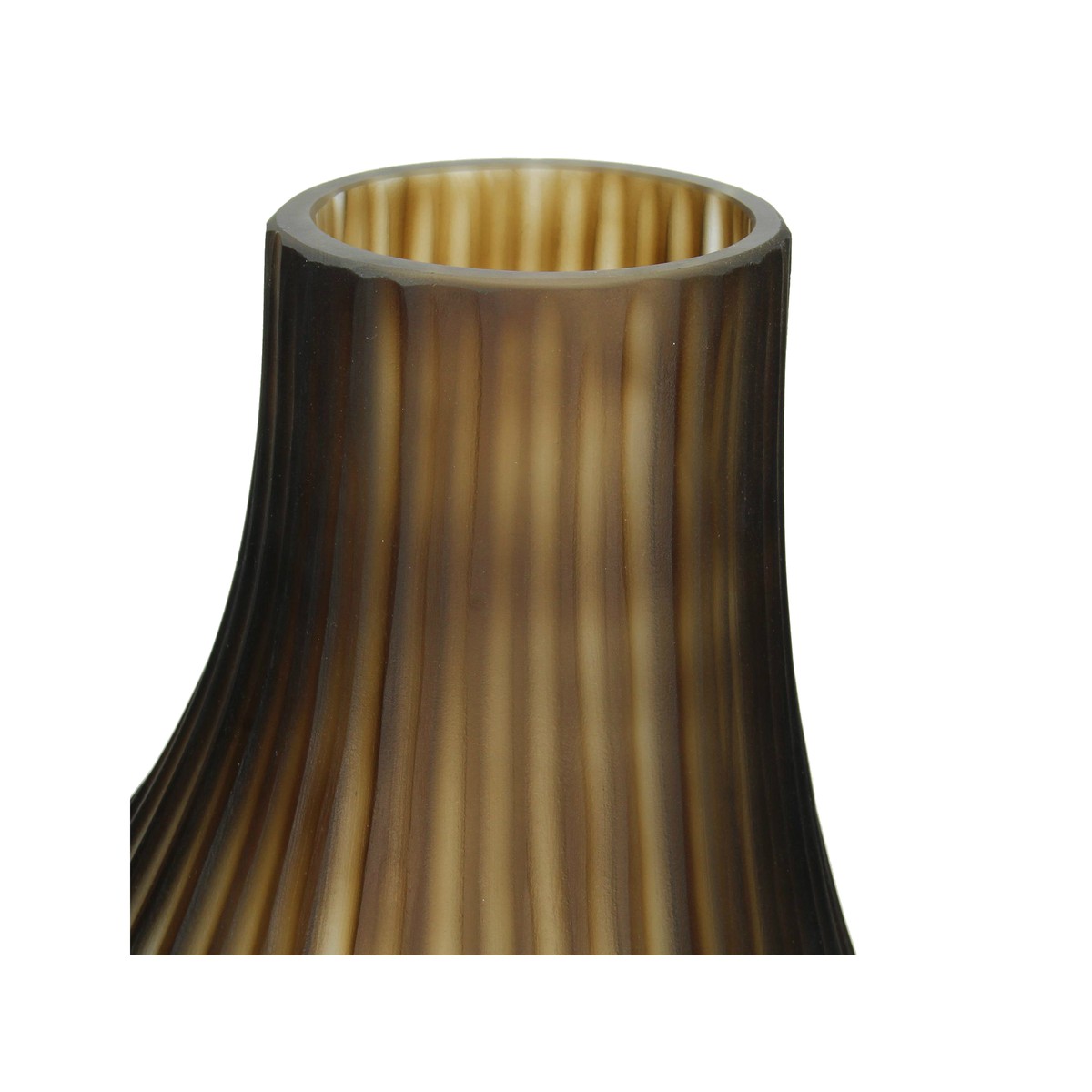 Schilliger Sélection  Vase en verre taillé marron  19.5x35cm