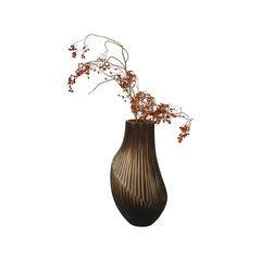 Schilliger Sélection  Vase en verre taillé marron  27x27x49cm