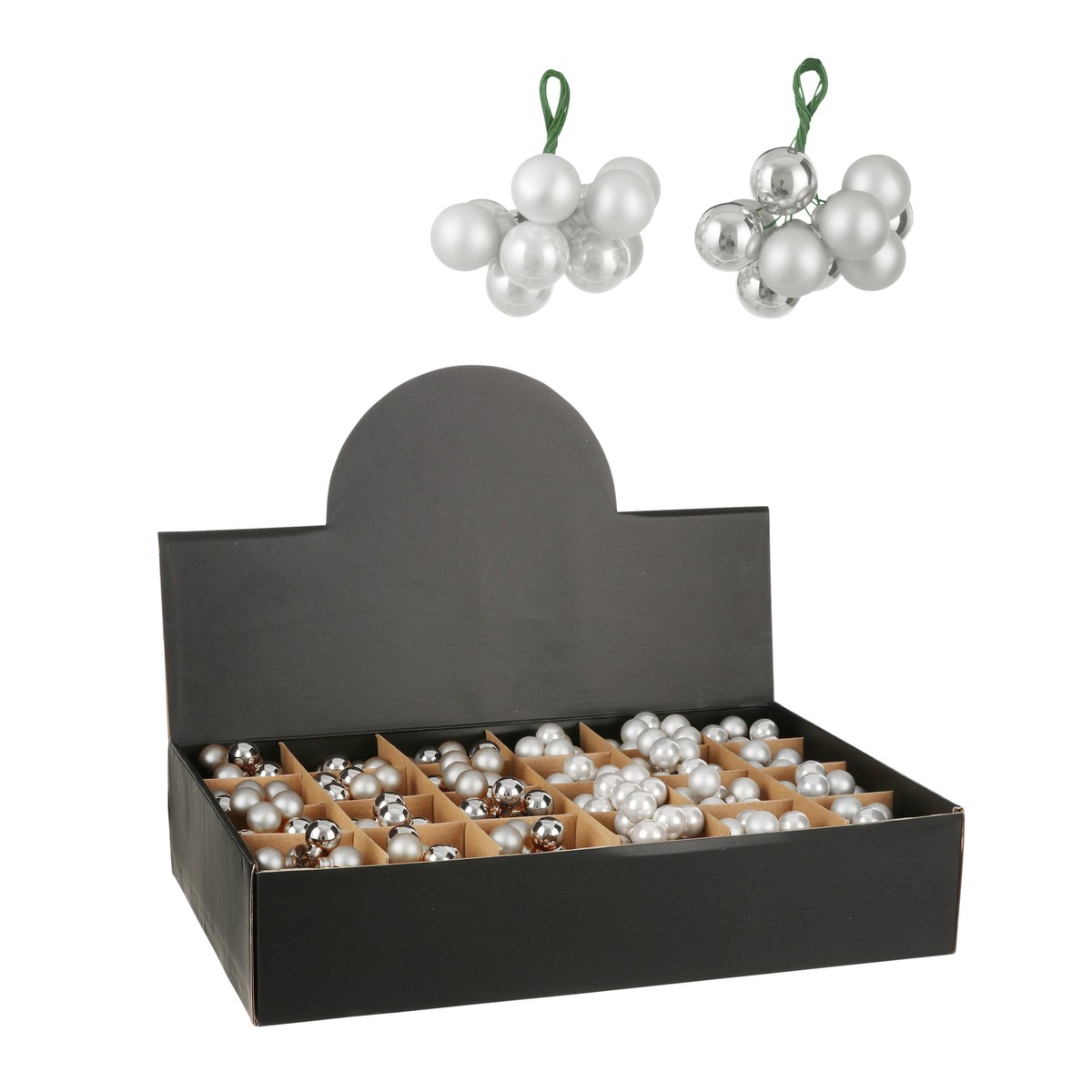 Schilliger Sélection  Mini boules sur pique 10pcs (2 nuances de couleurs aléatoires) Blanc 2cm