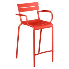 Fermob Luxembourg Fauteuil Haut empilable Luxembourg Rouge saumon l 62.4 x H101cm