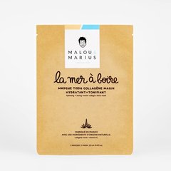 Malou et Marius  La mer à boire homme Masque tissu Collagène marin, hydratant & tonifiant  19 x14cm