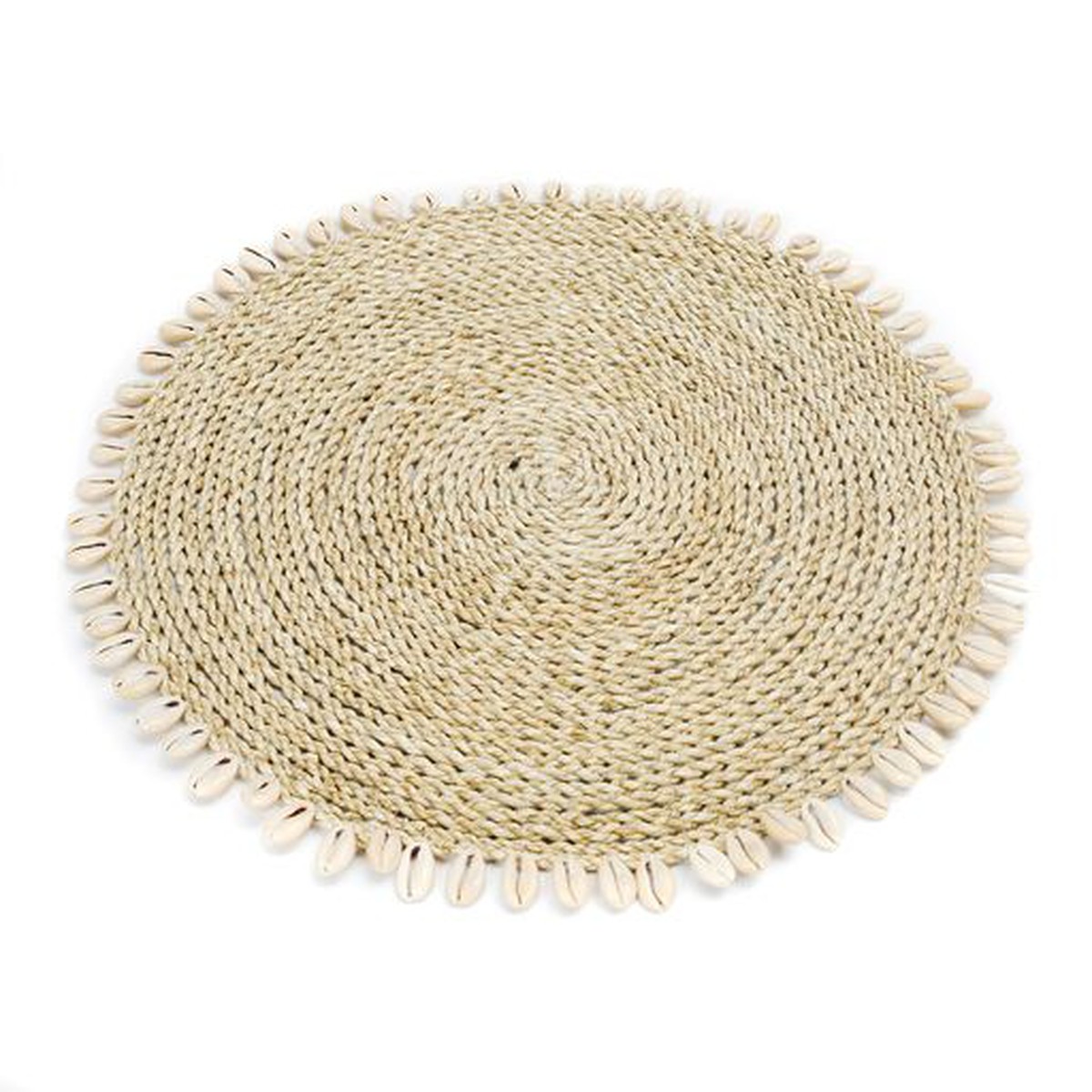 Bazar Bizar Ethnique Set de table Seagrass Shell naturel  38cm
