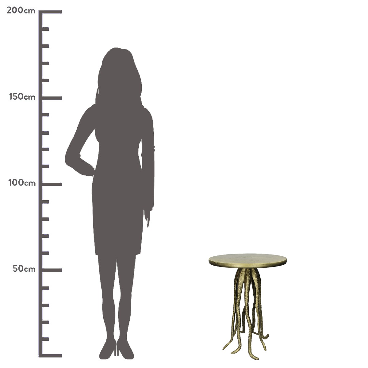 Schilliger Sélection  Table d'appoint Pieuvre bronze  38x38x50cm