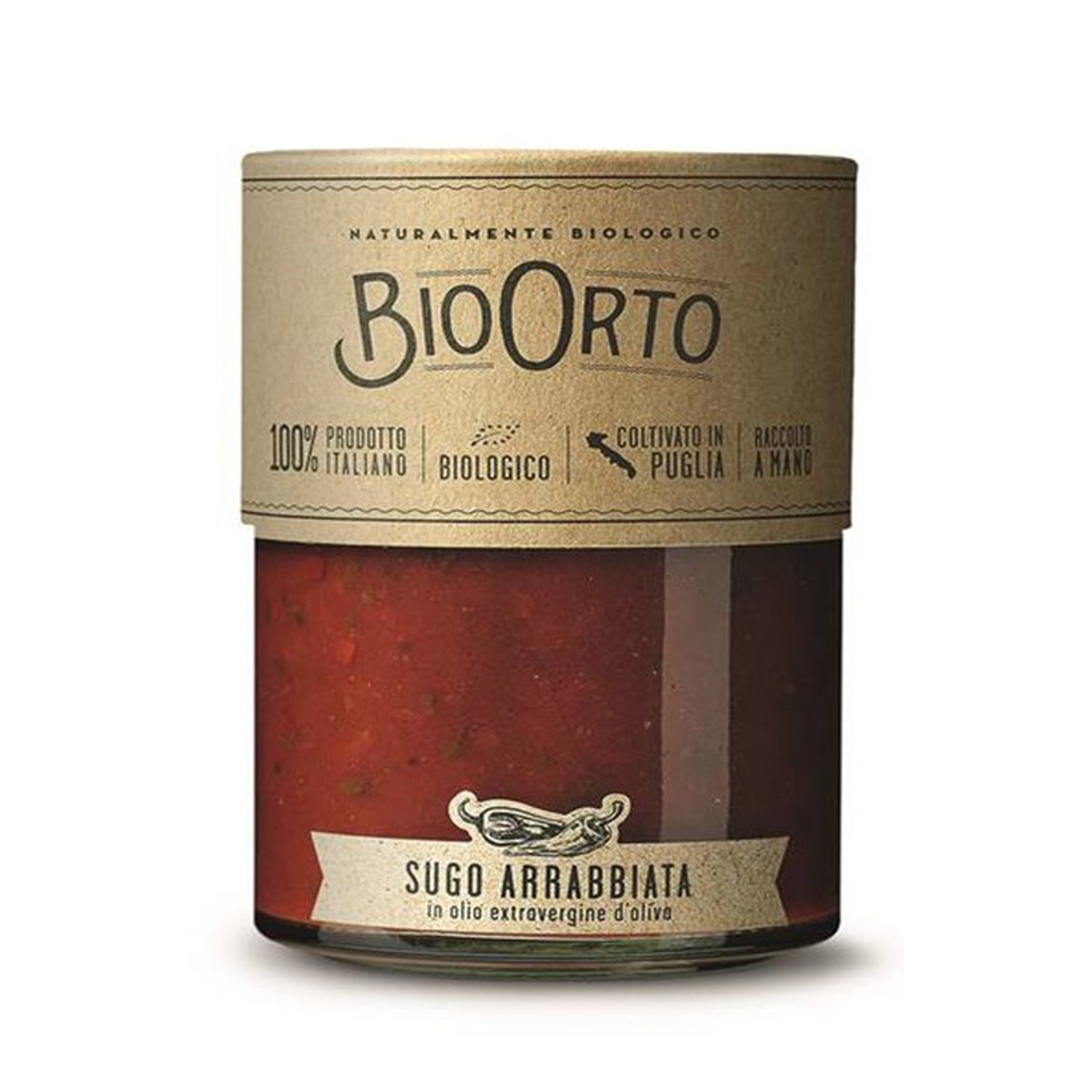 BioOrto BIO-ORTO Sauce Tomates Bio à l’Arrabbiata  350g