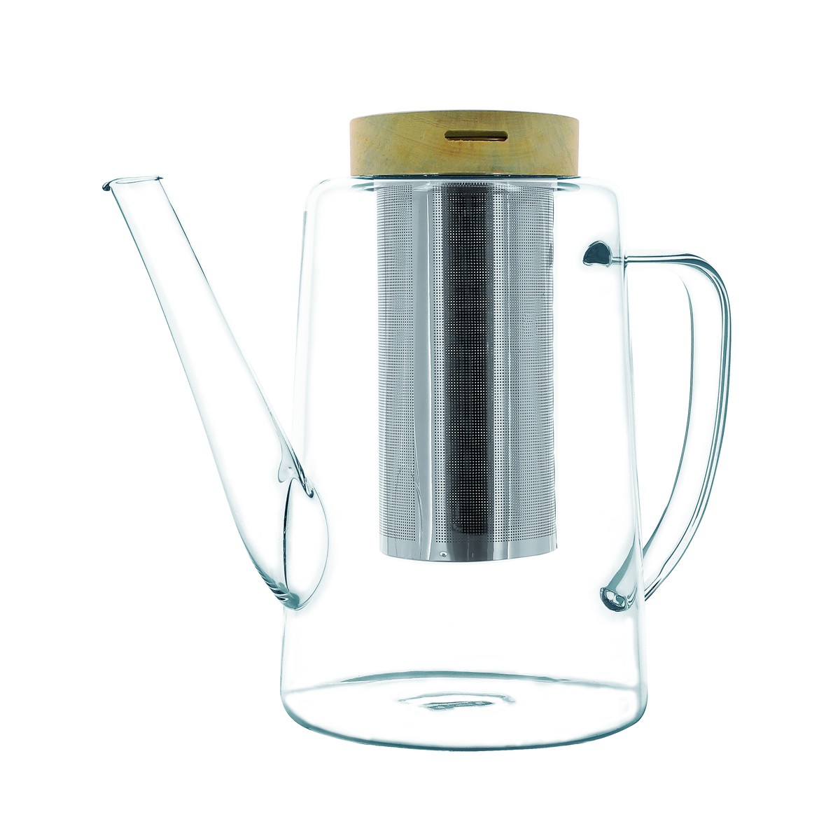 Kusmi Tea  Théière en verre 1,2L couvercle bois, av. filtre inox  1,2L