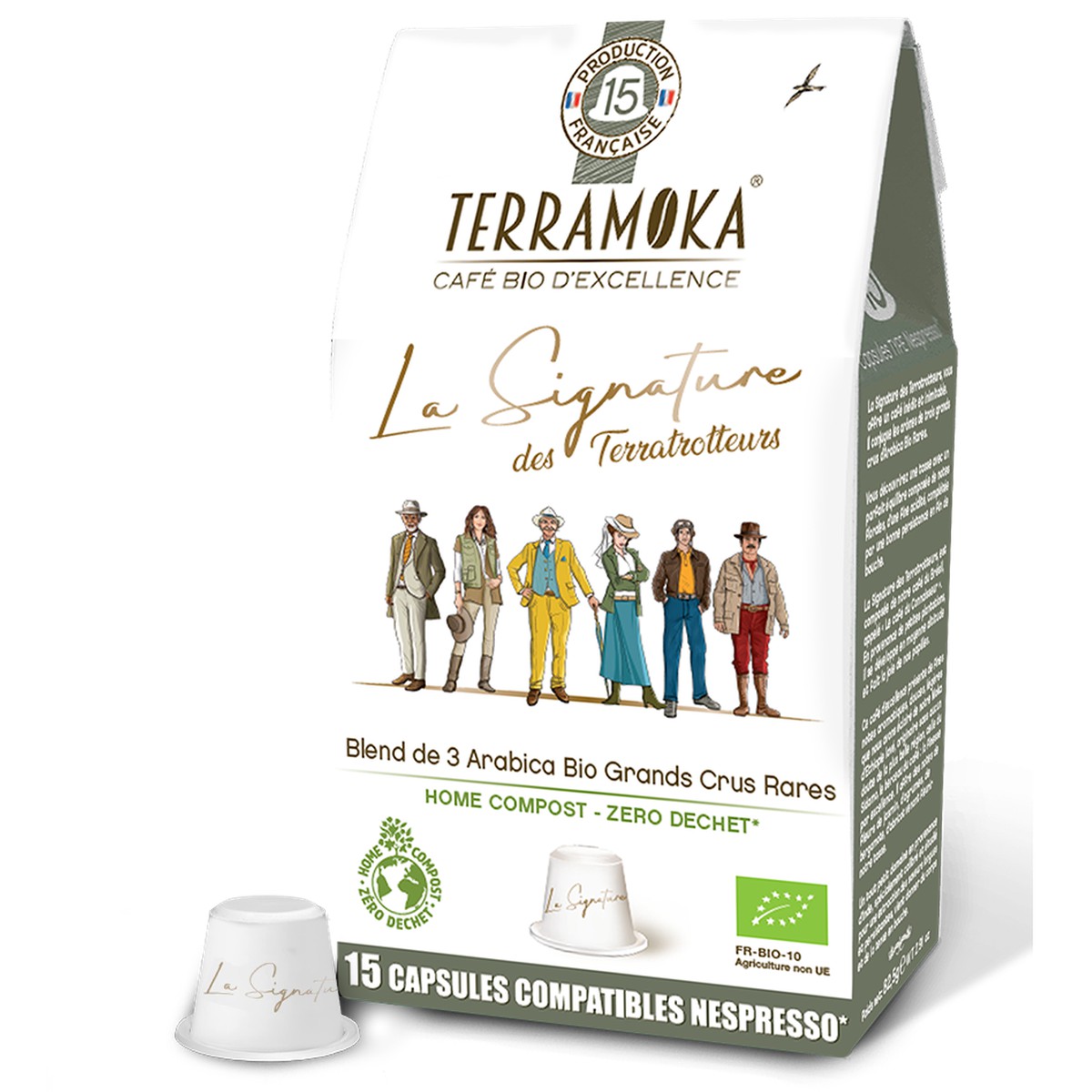 Terramoka  LA SIGNATURE X15 Capsules Home Compost type Nespresso  