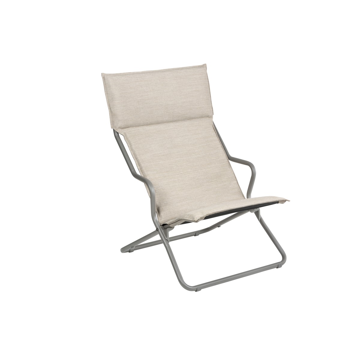 Lafuma Mobilier PRIVILEGE Fauteuil Relax Ancone Lounger Hedona Blanc argent 88x93x66.5cm