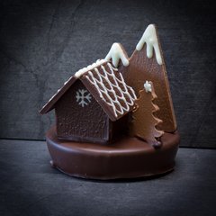 Chalet Chocolat  Chalet hivernal mi-praliné mi-chocolat, 150gr  150g