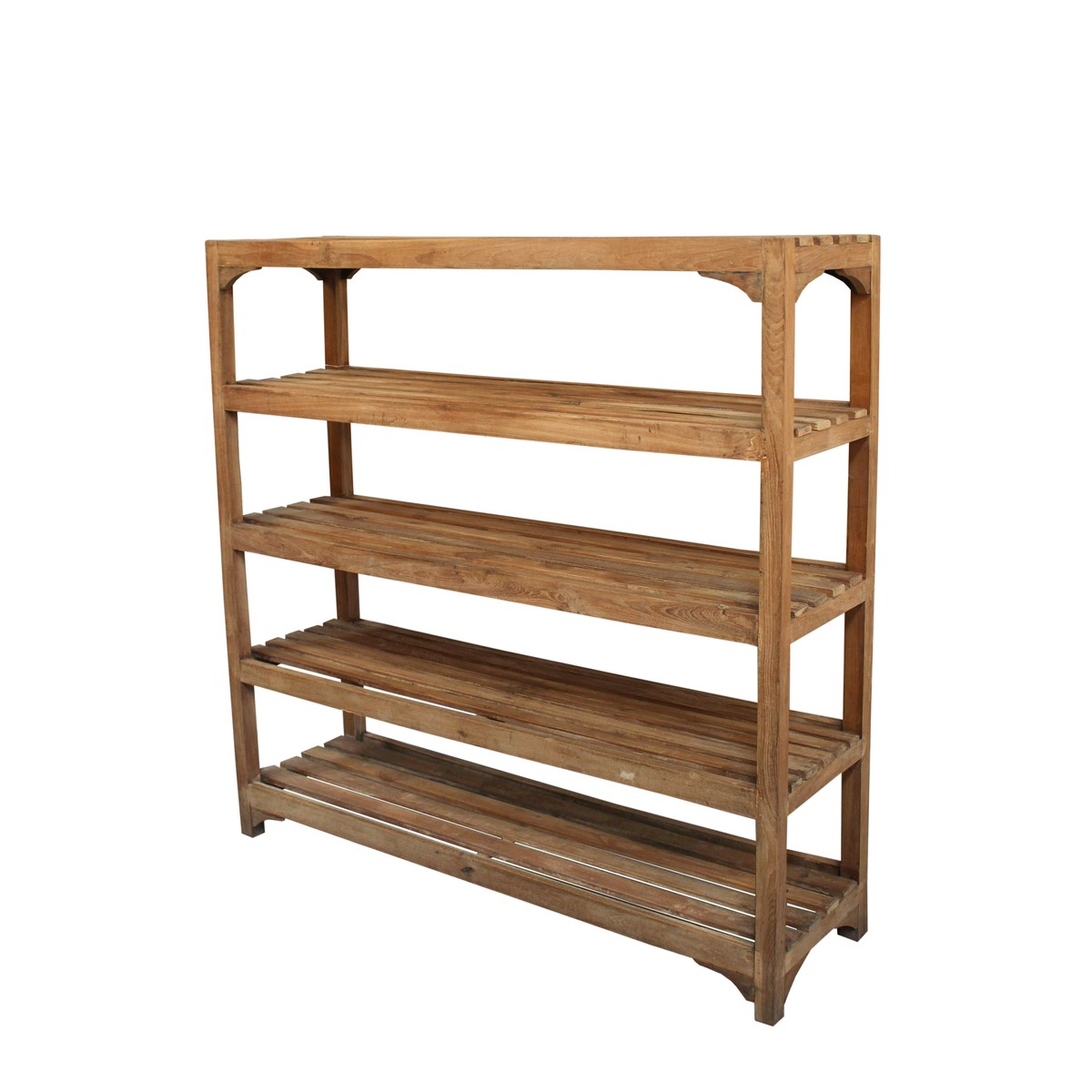 Les Restaurés, by Schilliger  Etagère 4 plateaux en teck ancien  122x36x124cm