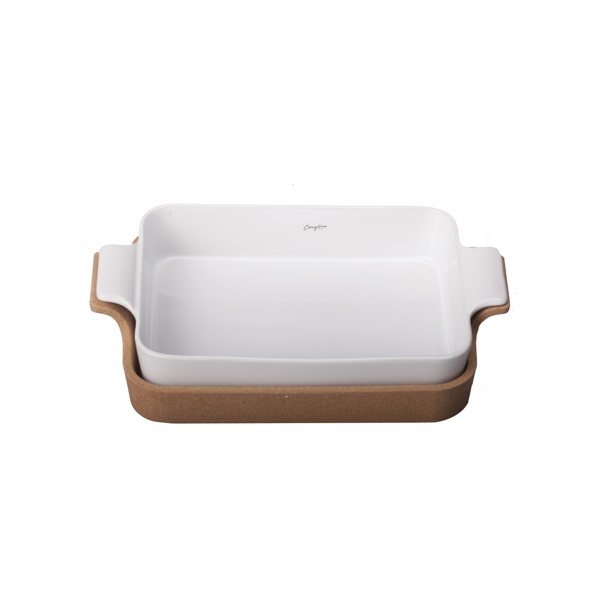  Ensemble Plat à four Ensemble rect. Av. liège Blanc 39cm