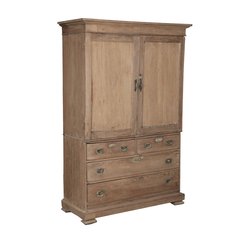 Les Restaurés, by Schilliger  Armoire 2 portes, 4 tiroirs en teck ancien  117x51x177cm