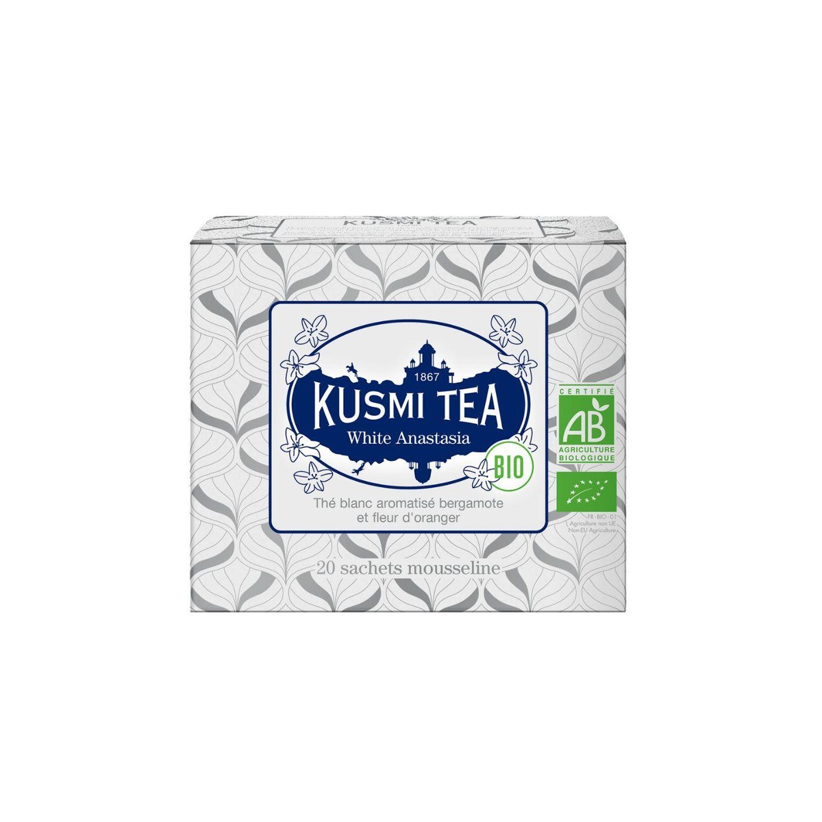 Kusmi Tea THE BIO White Anastasia Bio - Etui 20 sachets mousseline - 40gr Sans couleur 40gr