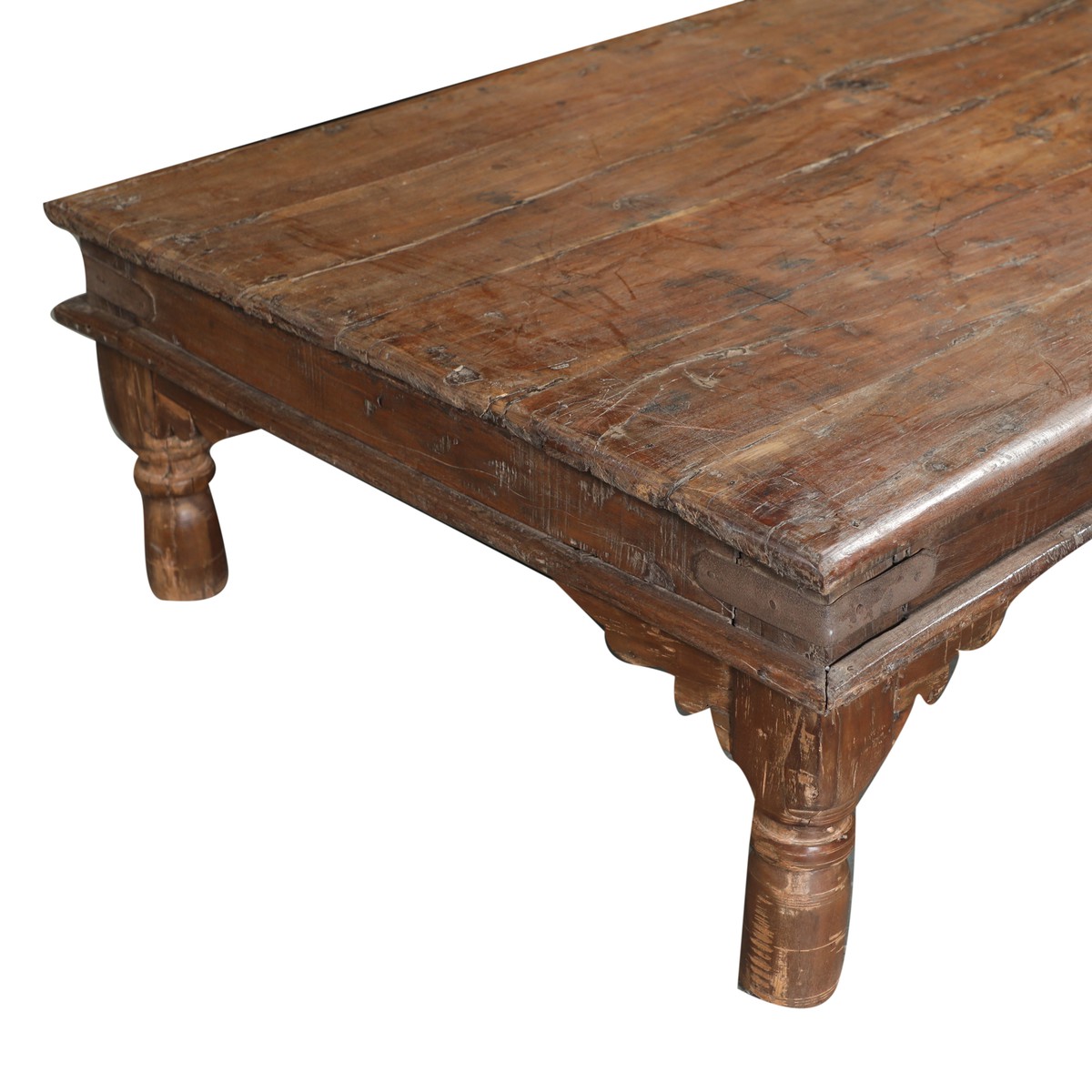 Les Restaurés, by Schilliger  Table basse en teck ancien  174x102x45cm