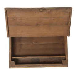 Les Restaurés, by Schilliger  Table d'appoint coffre en teck ancien  52x55x30cm