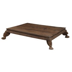 Les Restaurés, by Schilliger  Table d'appoint en teck ancien  75x60x14cm