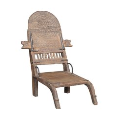 Les Restaurés, by Schilliger  Chaise Pida traditionnelle Indienne en teck ancien  54x55x79cm