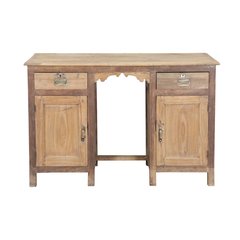 Les Restaurés, by Schilliger  Bureau 2 portes et 2 tiroirs en teck ancien  115x53x76cm