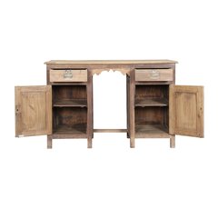 Les Restaurés, by Schilliger  Bureau 2 portes et 2 tiroirs en teck ancien  115x53x76cm