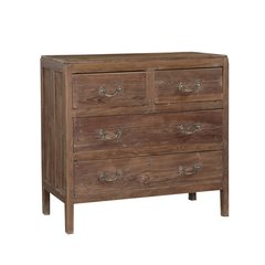 Les Restaurés, by Schilliger  Commode 4 tiroirs en teck ancien  90x46x88cm