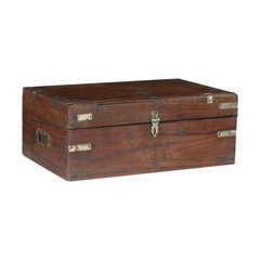 Les Restaurés, by Schilliger  Coffre en teck ancien  46x29x18cm