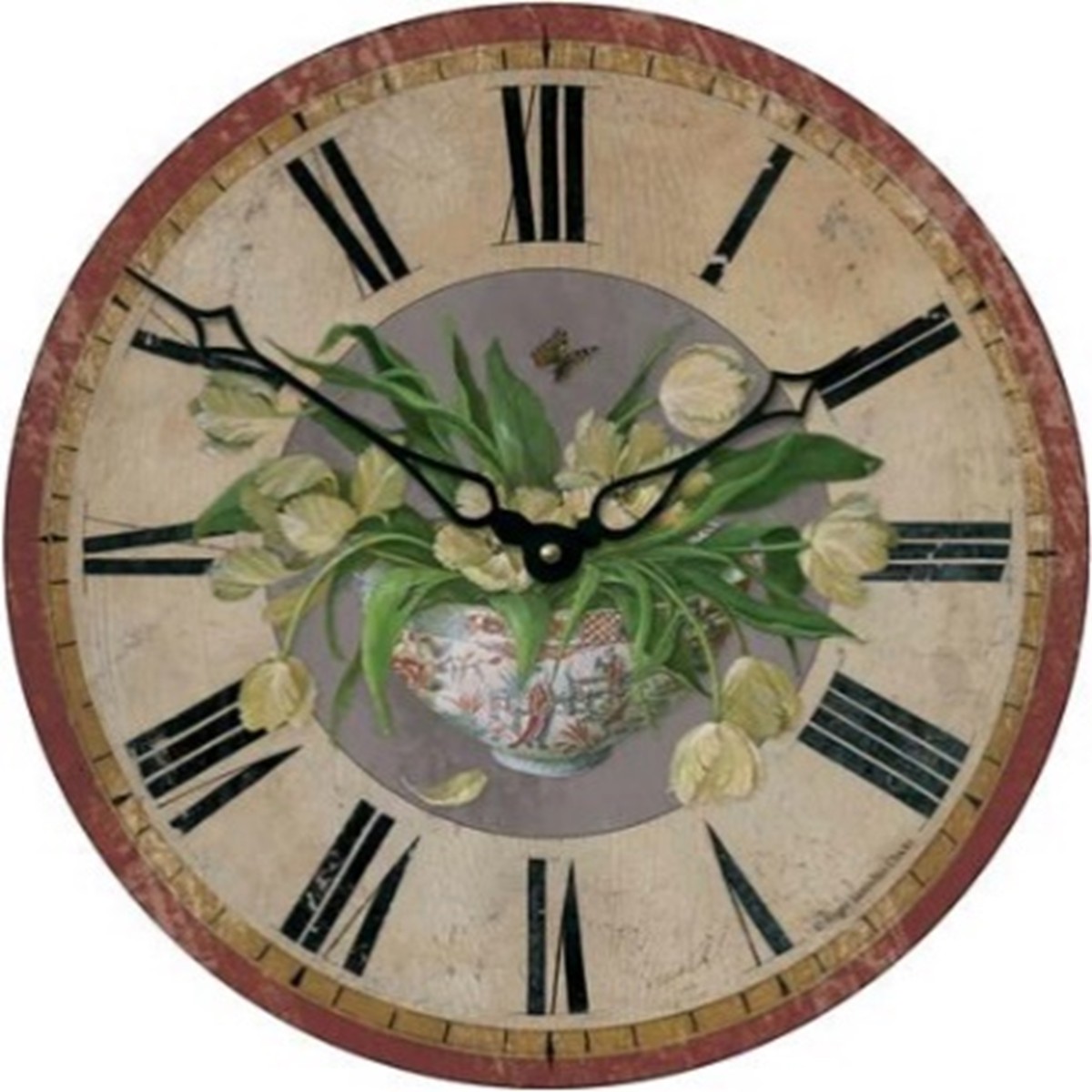   Horloge à motif Tulipe 36cm PUB/TULIPS  36cm