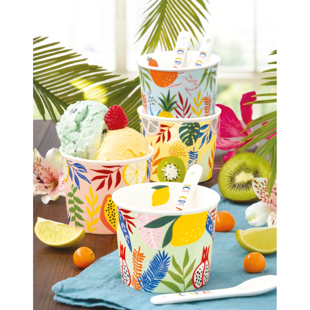  TUTTI FRUTTI Coupe à glace av. cuillère TUTTI FRUTTI  dia.cm.8.5