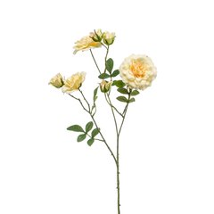 Schilliger Sélection  Rose Anglaise en branche artificielle Jaune paille 68cm