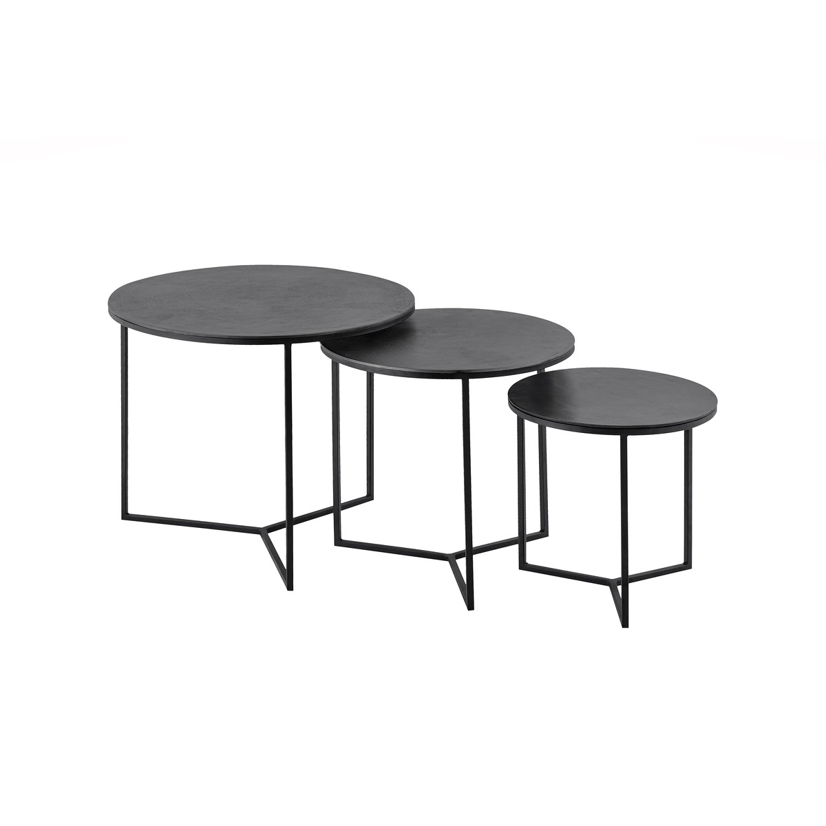 Schilliger Design  Table d'appoint Veysonnaz ronde (vendue à la pièce) Gris plomb 38x38cm