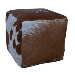 Schilliger Design  Pouf Cube en peau de vache Brun caramel 40x40x40cm