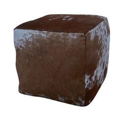 Schilliger Design  Pouf Cube en peau de vache Brun caramel 40x40x40cm