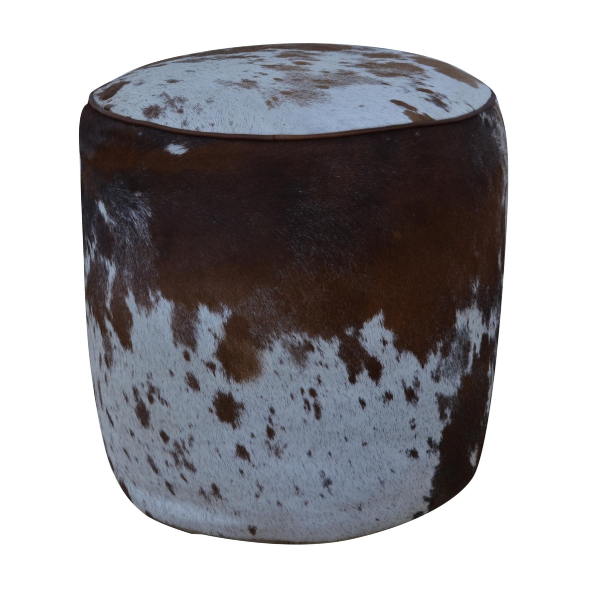 Schilliger Design  Pouf Rond en peau de vache Brun caramel 45x45x45cm