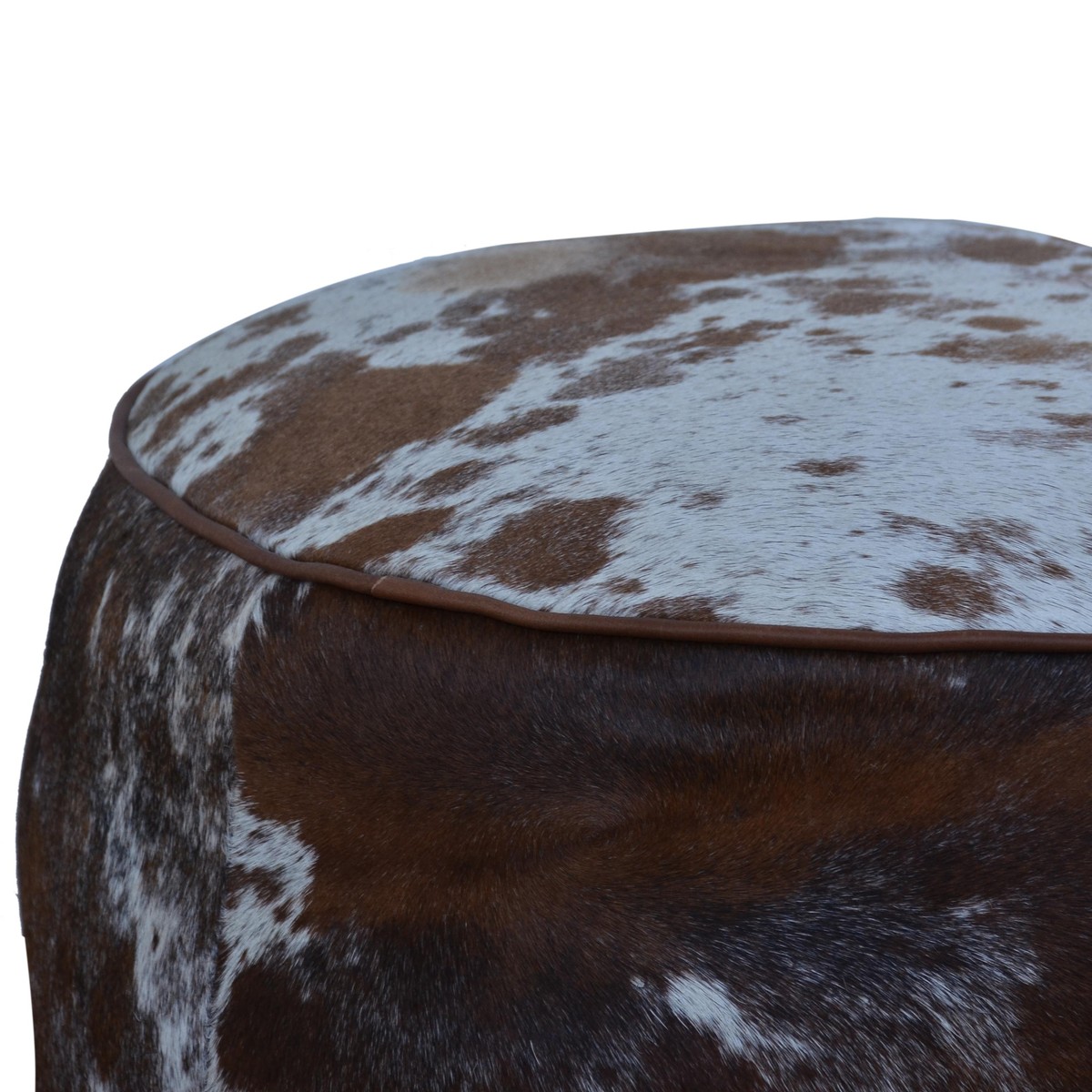 Schilliger Design  Pouf Rond en peau de vache Brun caramel 45x45x45cm