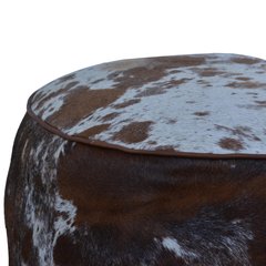 Schilliger Design  Pouf Rond en peau de vache Brun caramel 45x45x45cm