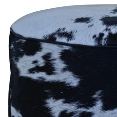 Schilliger Design  Pouf Rond en peau de vache Noir 45x45x45cm