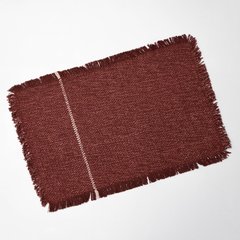 Schilliger Design Héritage Set de table Héritage à franges Rouge tomette 33x48cm