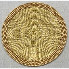 Schilliger Design  Set de table Perles de bois rond  36cm