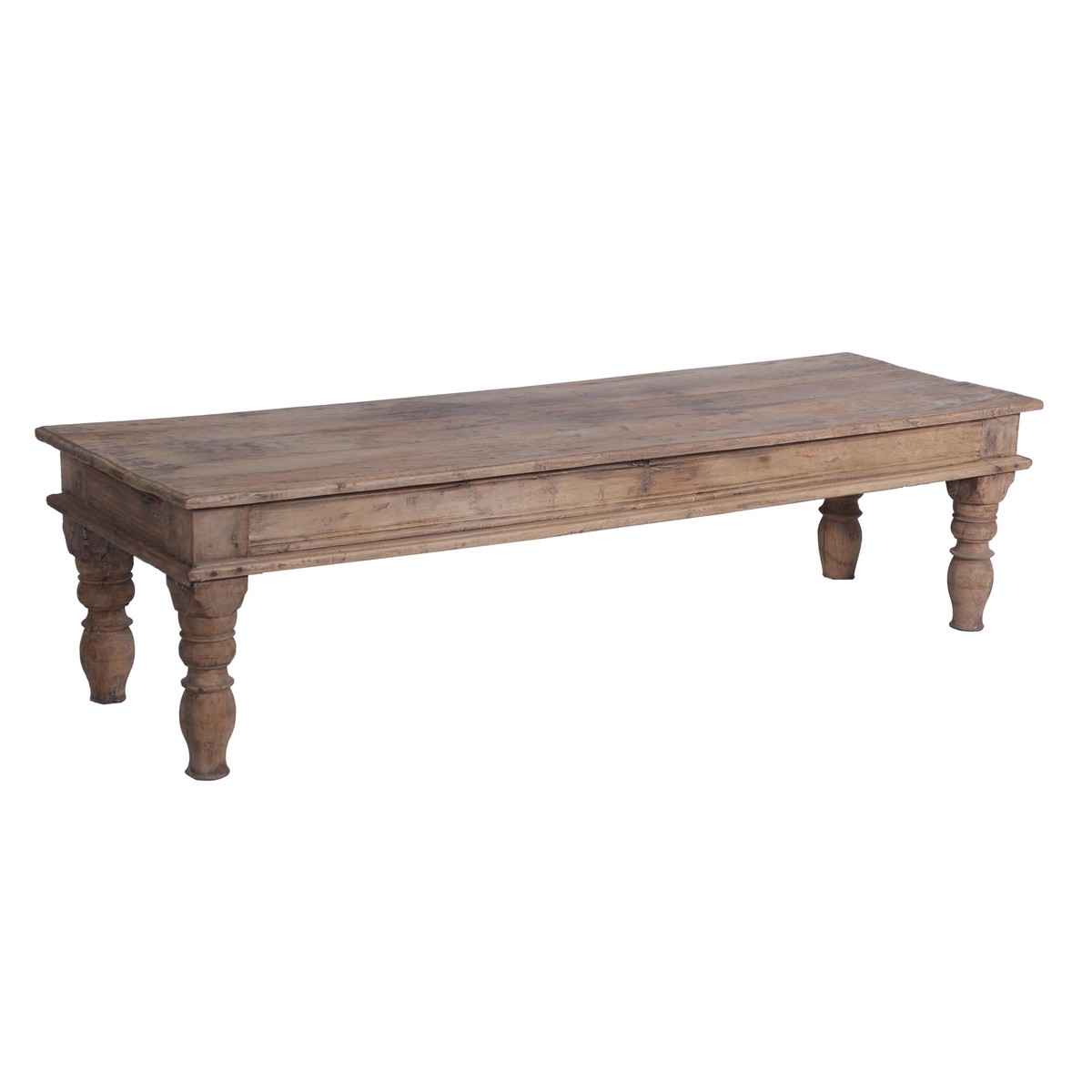 Les Restaurés, by Schilliger  Table basse en teck ancien  185x58x48cm