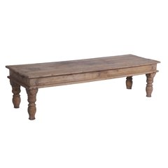 Les Restaurés, by Schilliger  Table basse en teck ancien  185x58x48cm