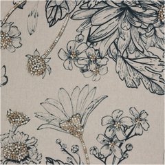 Schilliger Sélection  Coussin Fleurs avec perles carré  45x45cm