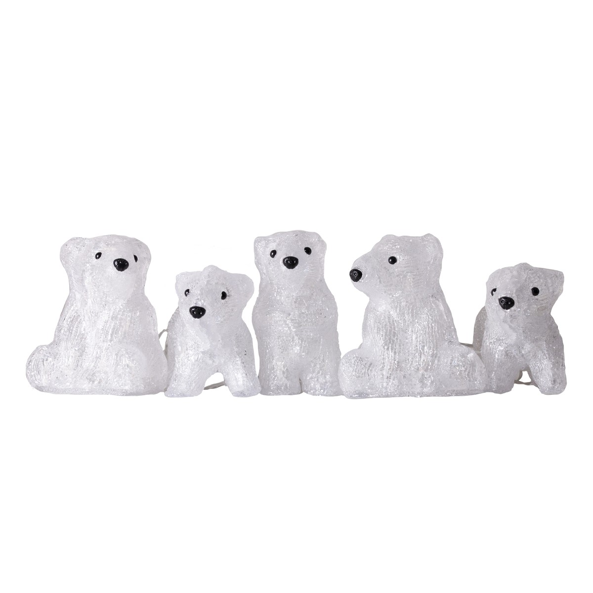 Schilliger Sélection  5 Ours Polaire Lumineux 70 LED Intérieur & Extérieur à pile  16.5x9.5x11.3cm