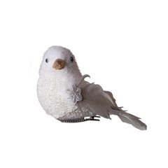 Schilliger Design  Oiseau blanc, crochet sur clip  13x8x8cm