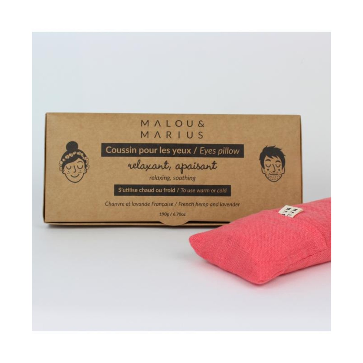   Coussin lesté pour les Yeux: relaxant! Rouge framboise 190gr