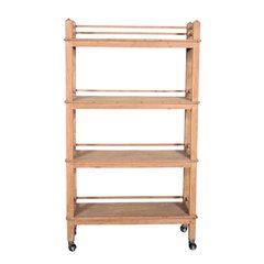 Les Restaurés, by Schilliger  Etagère 4 plateaux en teck ancien  77x29x135cm