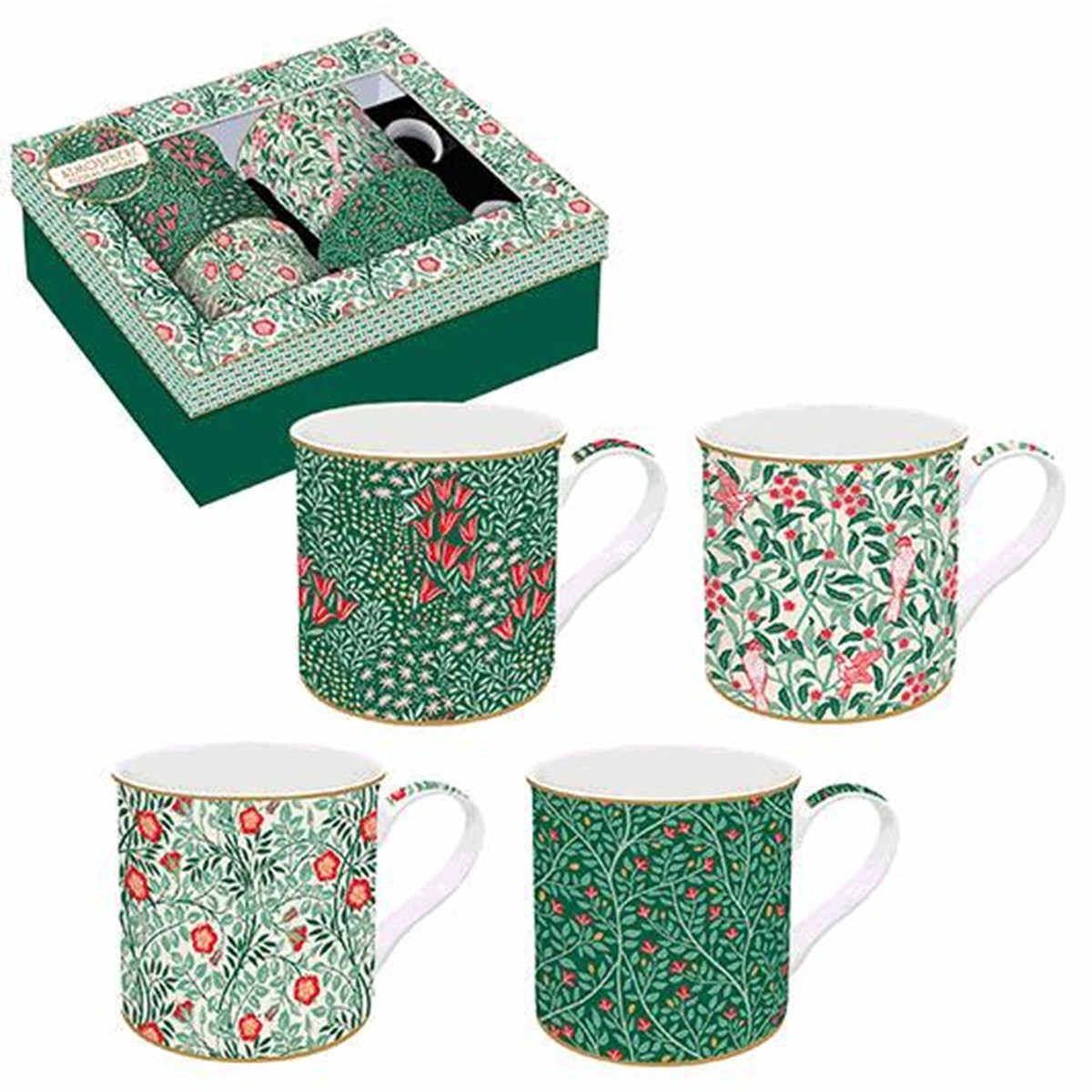 Lot De 4 Tasses à Expresso Paris - Motif Floral Blanc - Pour Café Serré